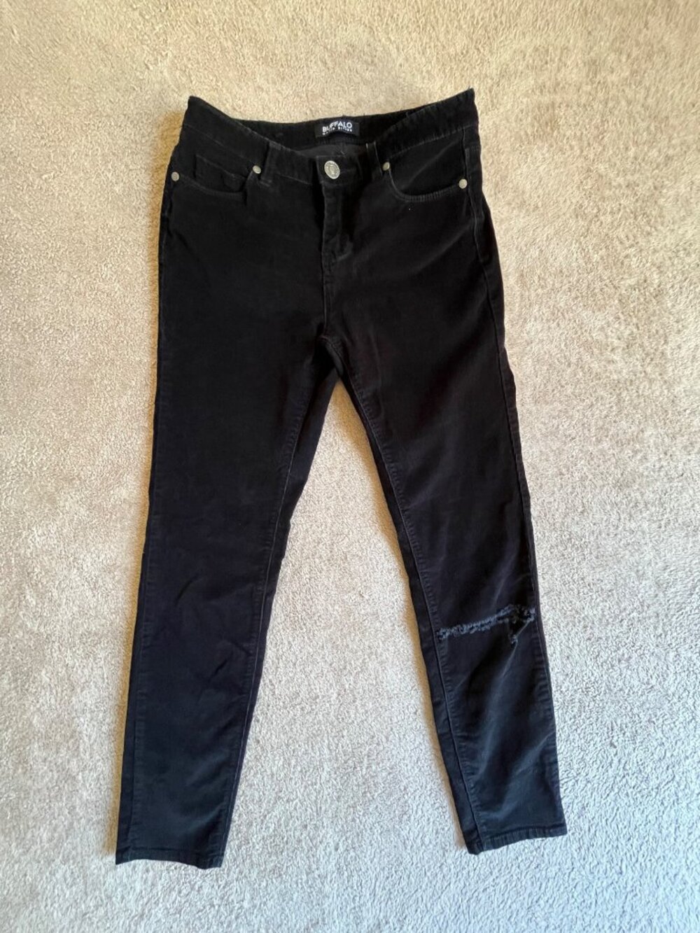 Buffalo David Bitton Womens Black Corduroy Skinny Fit Jeans Size 2/26 - Picture 2 of 16